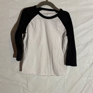 Athletic Works Kids Raglan Long Sleeve Tee - Black and White